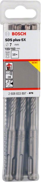 Bosch - SDS-Plus-5X Serisi Kırıcı Delici Matkap Ucu 7*160 mm 10'lu 2608833897