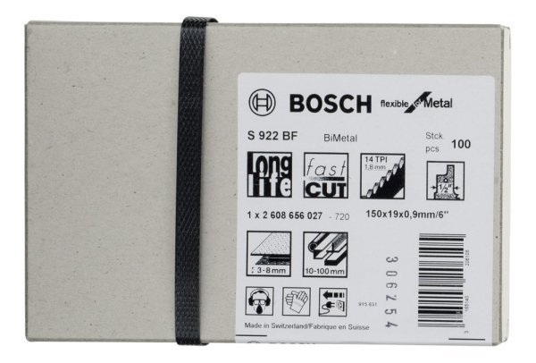 Bosch - Flexible Serisi Metal için Panter Testere Bıçağı S 922 BF - 100'lü 2608656027