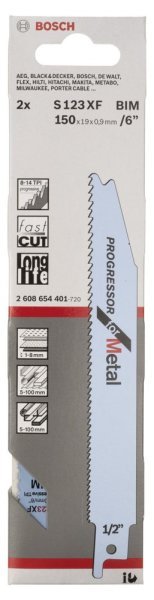 Bosch - Progressor Serisi Metal için Panter Testere Bıçağı S 123 XF - 2'li 2608654401