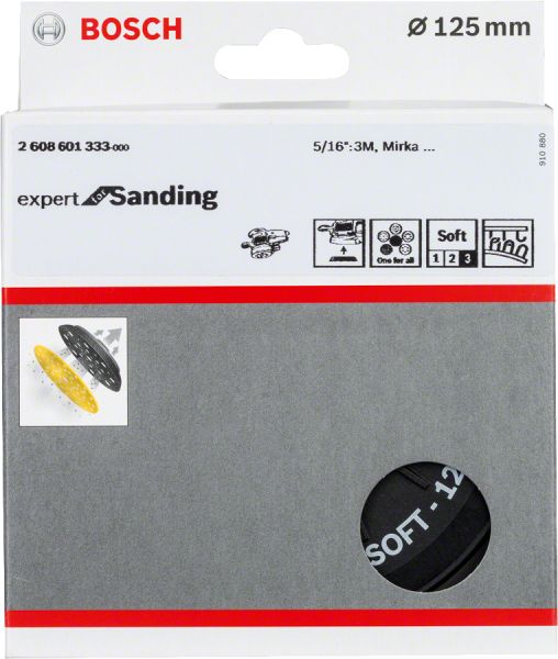 Bosch - 125 mm 5 16'' Çok Delikli Zımpara Tabanı Yumuşak 2608601333