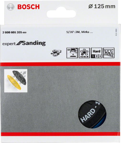 Bosch - 125 mm 5 16'' Çok Delikli Zımpara Tabanı Sert 2608601331