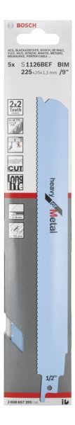 Bosch - Heavy Serisi Metal için Panter Testere Bıçağı S 1126 BEF - 5'li 2608657395