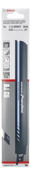 Bosch - Endurance Serisi Ağır Metal için Panter Testere Bıçağı S 1136 BEF -5'li 2608657524