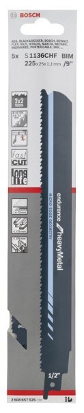 Bosch - Endurance Serisi Ağır Metal için Panter Testere Bıçağı S 1136 CHF - 5'li 2608657526
