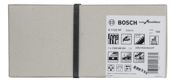 Bosch - Flexible Serisi Ahşap Ve Metal için Panter Testere Bıçağı S 1122 HF - 100'lü 2608656034