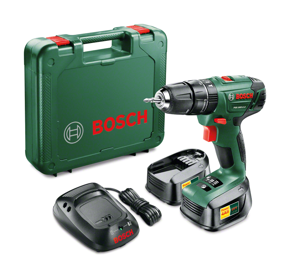 Bosch PSB 1800 LI-2  1,5 AH Akülü Darbeli Delme Vidalama Makinesi (Çift Akü) 0.603.9A3.301