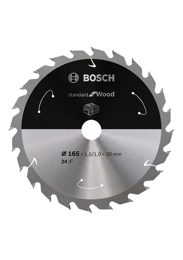 Bosch - Standard for Serisi Ahşap için Akülü Daire Testere Bıçağı 165*20 mm 24 Diş 2608837685