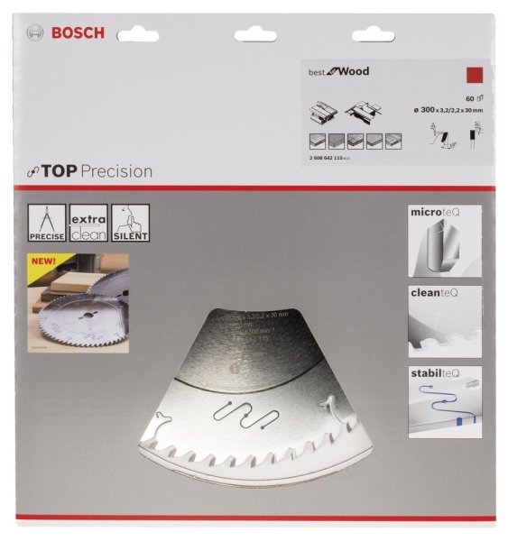 Bosch - Best Serisi Hassas Kesim Ahşap için Daire Testere Bıçağı 300*30 mm 60 Diş 2608642115
