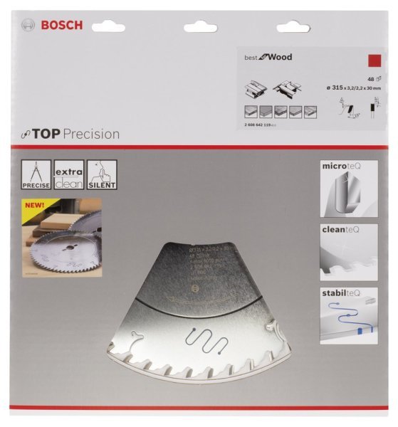 Bosch - Best Serisi Hassas Kesim Ahşap için Daire Testere Bıçağı 315*30 mm 48 Diş 2608642119