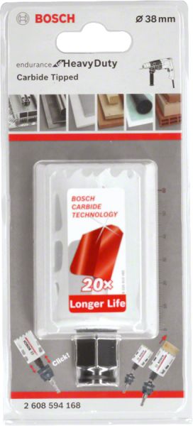 Bosch - Endurance Serisi Zorlu Malzemeler için Karpit Delik Açma Testeresi (Panç) 38 mm 2608594168
