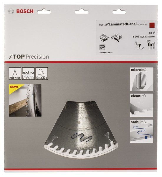 Bosch - Best Serisi Hassas Kesim Aşındırıcı Kaplamalı Lamine Panel için Daire Testere Bıçağı 303*30 mm 60 Diş 2608642106