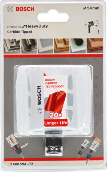 Bosch - Endurance Serisi Zorlu Malzemeler için Karpit Delik Açma Testeresi (Panç) 54 mm 2608594172