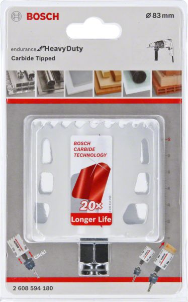 Bosch - Endurance Serisi Zorlu Malzemeler için Karpit Delik Açma Testeresi (Panç) 83 mm 2608594180