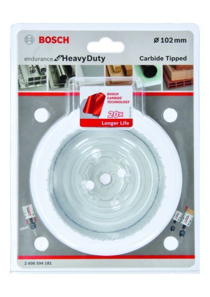Bosch - Endurance Serisi Zorlu Malzemeler için Karpit Delik Açma Testeresi (Panç) 102 mm 2608594181