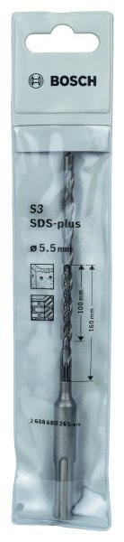 Bosch - Plus-1 Serisi, SDS-plus Kırıcı Delici Matkap Ucu 5.5*160 mm 2608680261