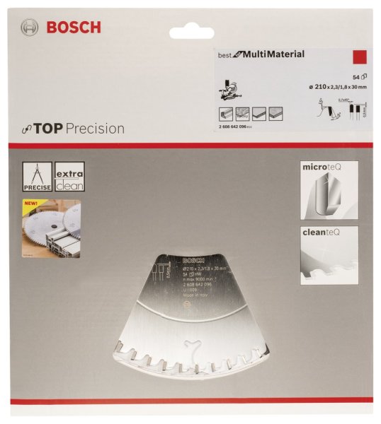 Bosch - Best Serisi Hassas Kesim Çoklu Malzeme için Daire Testere Bıçağı 210*30 mm 54 Diş 2608642096