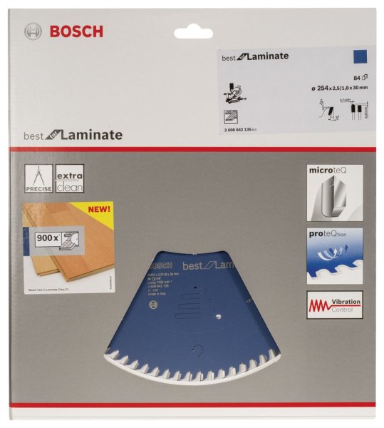 Bosch - Best Serisi Laminant için Daire Testere Bıçağı 254*30 mm 84 Diş 2608642135