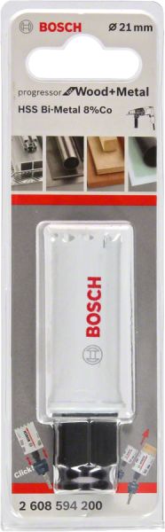 Bosch - Yeni Progressor Serisi Ahşap ve Metal için Delik Açma Testeresi (Panç) 21 mm 2608594200