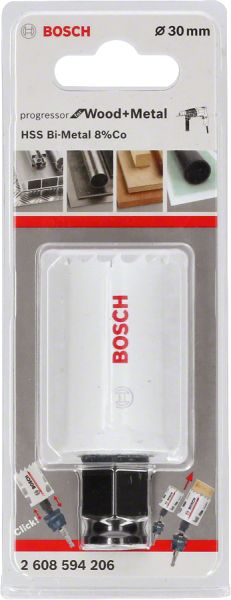 Bosch - Yeni Progressor Serisi Ahşap ve Metal için Delik Açma Testeresi (Panç) 30 mm 2608594206