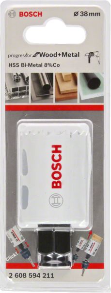 Bosch - Yeni Progressor Serisi Ahşap ve Metal için Delik Açma Testeresi (Panç) 38 mm 2608594211