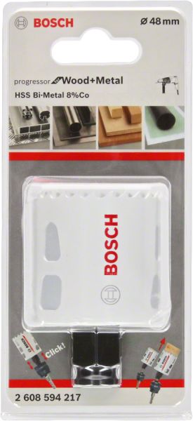 Bosch - Yeni Progressor Serisi Ahşap ve Metal için Delik Açma Testeresi (Panç) 48 mm 2608594217