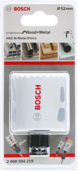 Bosch - Yeni Progressor Serisi Ahşap ve Metal için Delik Açma Testeresi (Panç) 52 mm 2608594219