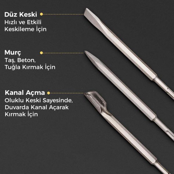 CAT DA03902 17 Parça Tungsten Karbür SDS-Plus Beton Kırıcı/Delici Matkap Ucu