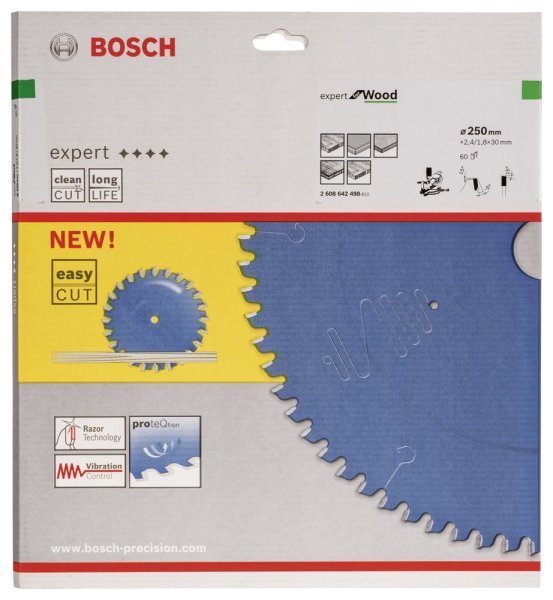 Bosch - Expert Serisi Ahşap için Daire Testere Bıçağı 250*30 mm 60 Diş 2608642498