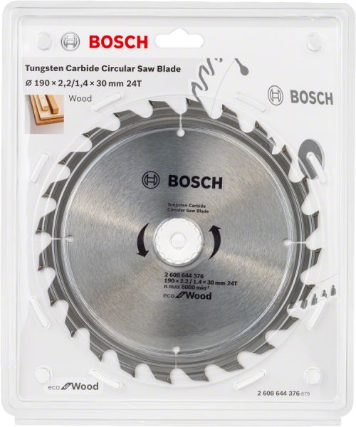 Bosch - Optiline Eco Serisi Ahşap için Daire Testere Bıçağı 190*30 mm 24 Diş 2608644376