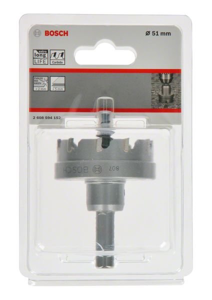 Bosch - Endurance Serisi Ağır Metaller için TCT Delik Açma Testeresi (Panç) 51 mm 2608594152