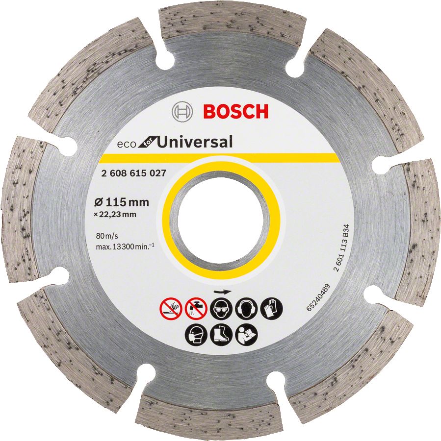 Bosch - Ekonomik Seri 9+1 Genel Yapı Malzemeleri İçin Elmas Kesme Diski 115 mm 2608615040