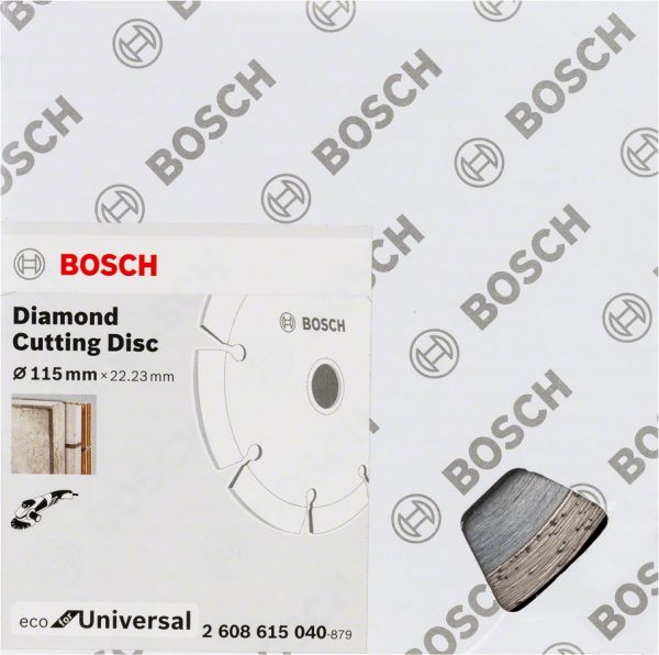 Bosch - Ekonomik Seri 9+1 Genel Yapı Malzemeleri İçin Elmas Kesme Diski 115 mm 2608615040