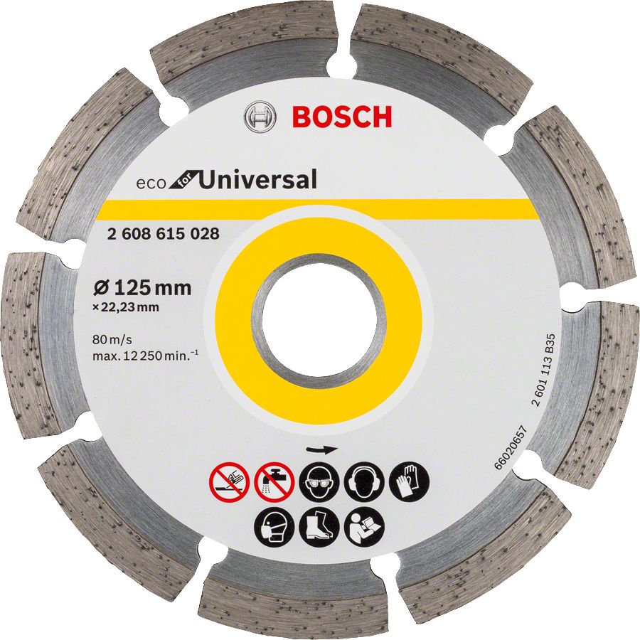Bosch - Ekonomik Seri 9+1 Genel Yapı Malzemeleri İçin Elmas Kesme Diski 125 mm 2608615041