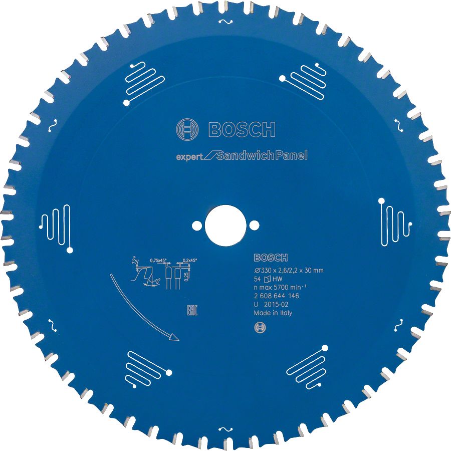 Bosch - Expert Serisi Çelik Levhalı Sandviç Panelleri için Daire Testere Bıçağı 330*30 mm 54 Diş 2608644146
