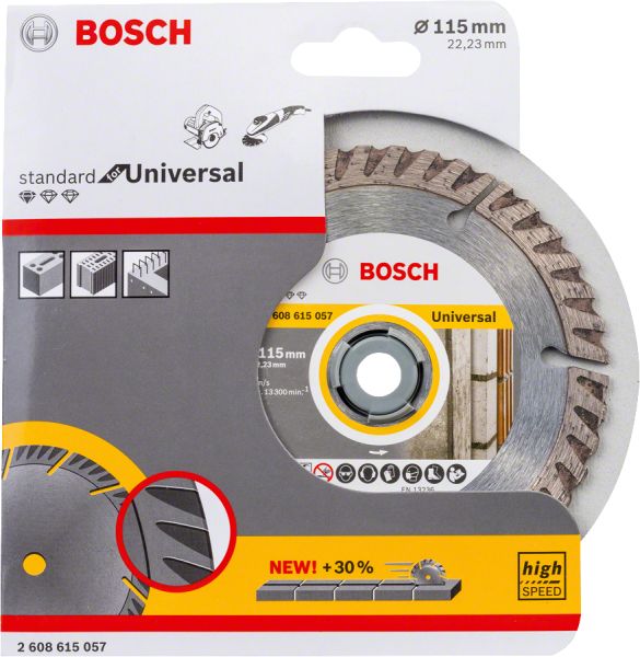 Bosch - Standard Seri Genel Yapı Malzemeleri İçin Elmas Kesme Diski 115 mm 2608615057
