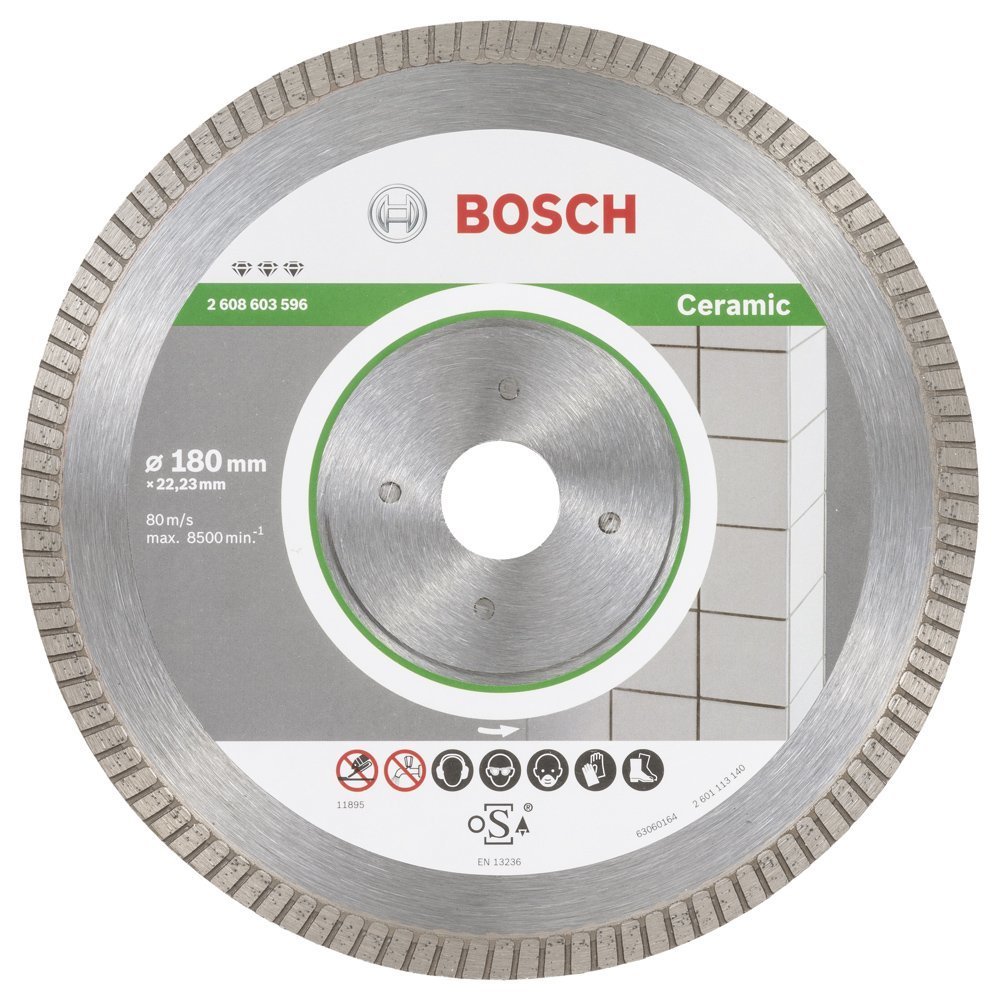 Bosch - Best Serisi Seramik İçin, Extra Temiz Kesim Turbo Segman  Elmas Kesme Diski 180 mm 2608603596