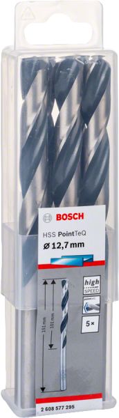 Bosch - HSS-PointeQ Metal Matkap Ucu 12,7 mm 5'li 2608577295