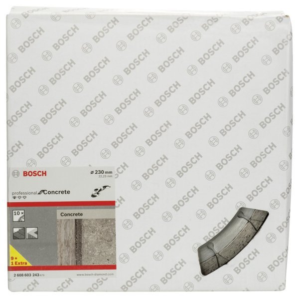 Bosch - Standard Seri Beton İçin, 9+1 Elmas Kesme Diski Set 230 mm 2608603243