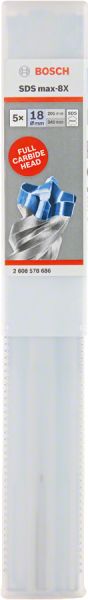 Bosch - Max-8X Serisi Kırıcı Delici Ucu 18*340 mm 5'li 2608578686