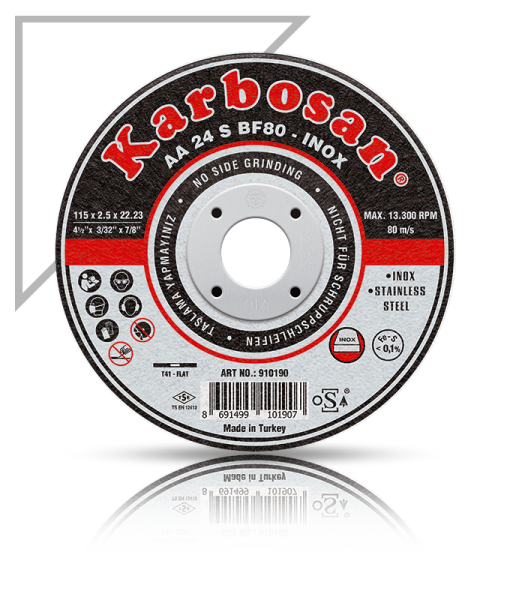 KARBOSAN/125x1.0x22.23/PASLANMAZ İNOX KESME TAŞI