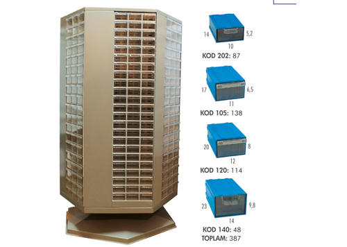 Çekmeceli Döner Dolap KOD:MT Altıgen