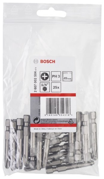 Bosch - Extra Hard Serisi Vidalama Ucu PH3*49 mm 25'li 2607002504