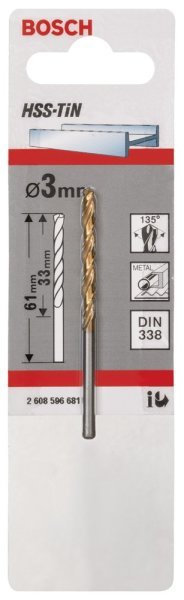Bosch - HSS-TiN Metal Matkap Ucu 3*61 mm 2608596681