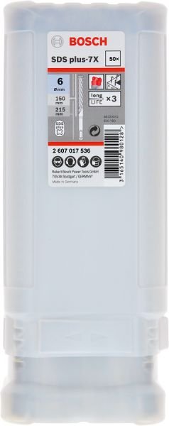 Bosch - SDS-Plus-7X Serisi Kırıcı Delici Matkap Ucu 6*165 mm 50'li 2607017536