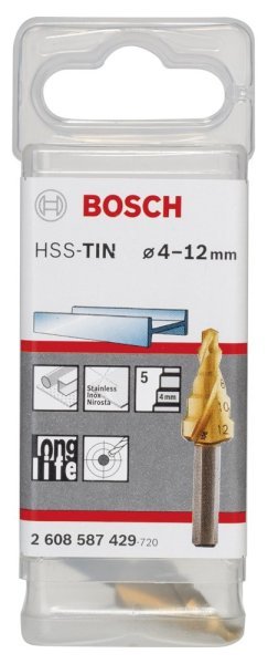 Bosch - HSS-TiN 5 Kademeli Matkap Ucu 4-12 mm 2608587429