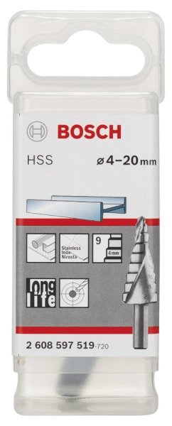 Bosch - HSS 9 Kademeli Matkap Ucu 4-20 mm 2608597519