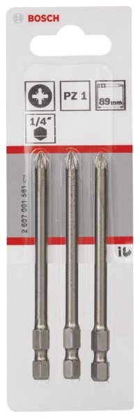 Bosch - Extra Hard Serisi Vidalama Ucu PZ 1*89 mm 3'lü 2607001581