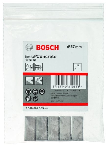 Bosch - Best Serisi Elmas Sulu Karot Uç Segmanı 57 mm İçin 5 Parça 2608601385