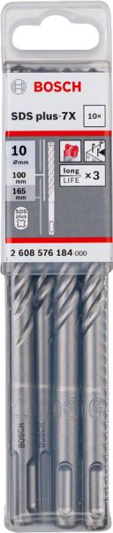 Bosch - SDS-Plus-7X Serisi Kırıcı Delici Matkap Ucu 10*165 10'lu 2608576184
