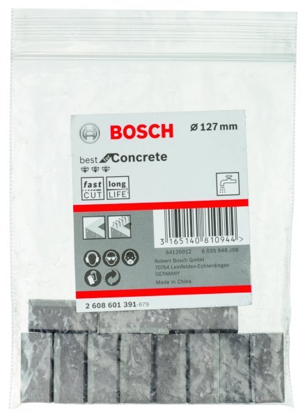 Bosch - Best Serisi Elmas Sulu Karot Uç Segmanı 127 mm İçin 11 Parça 2608601391